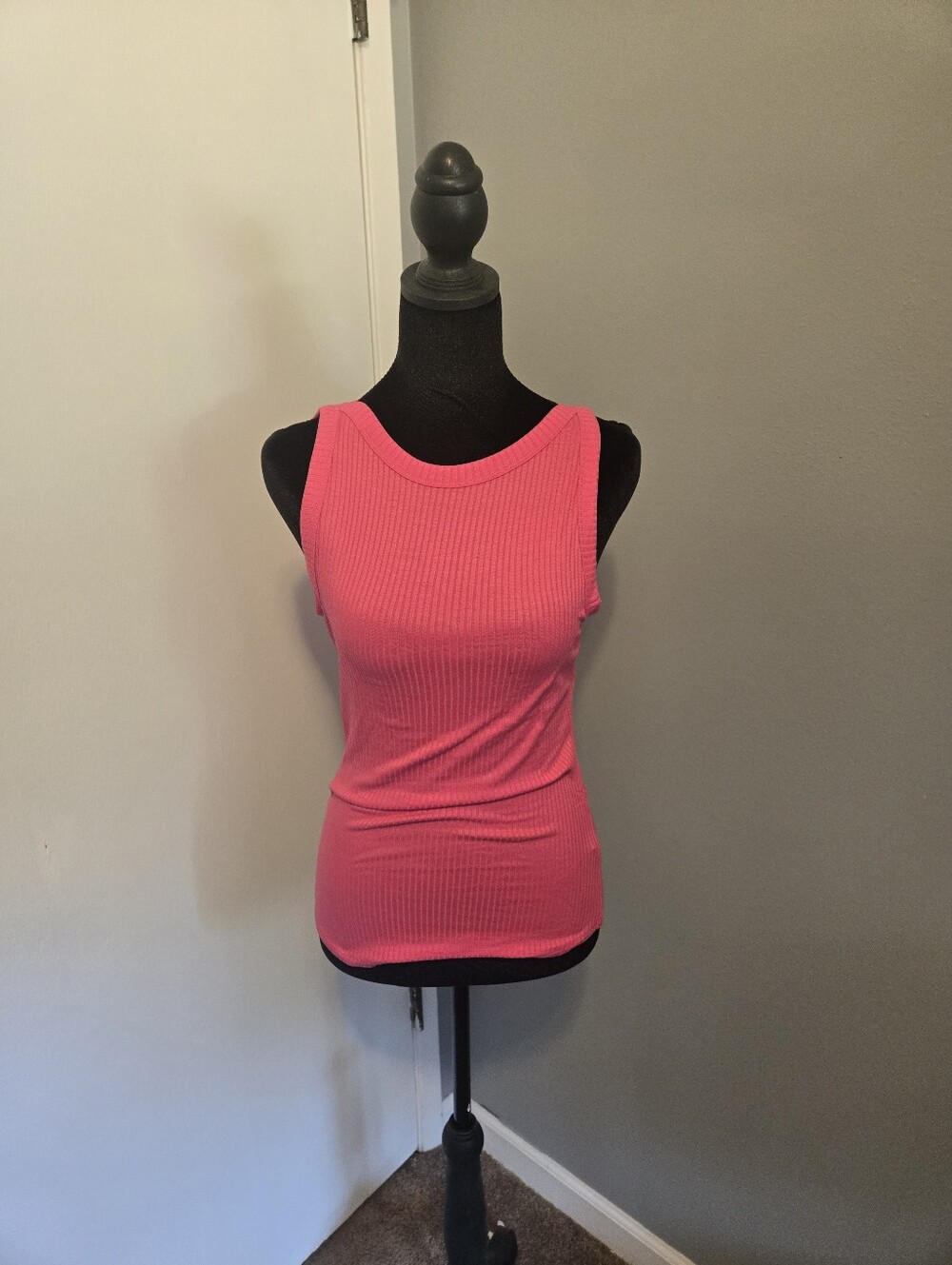 Zenana Hot Pink Ribbed Tank Top - Medium